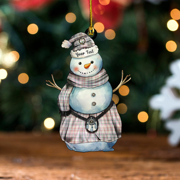 Shaw Women's Dress Weathered Clan Badge Tartan Wood Acrylic Ornament Snowman Warrior Personalized