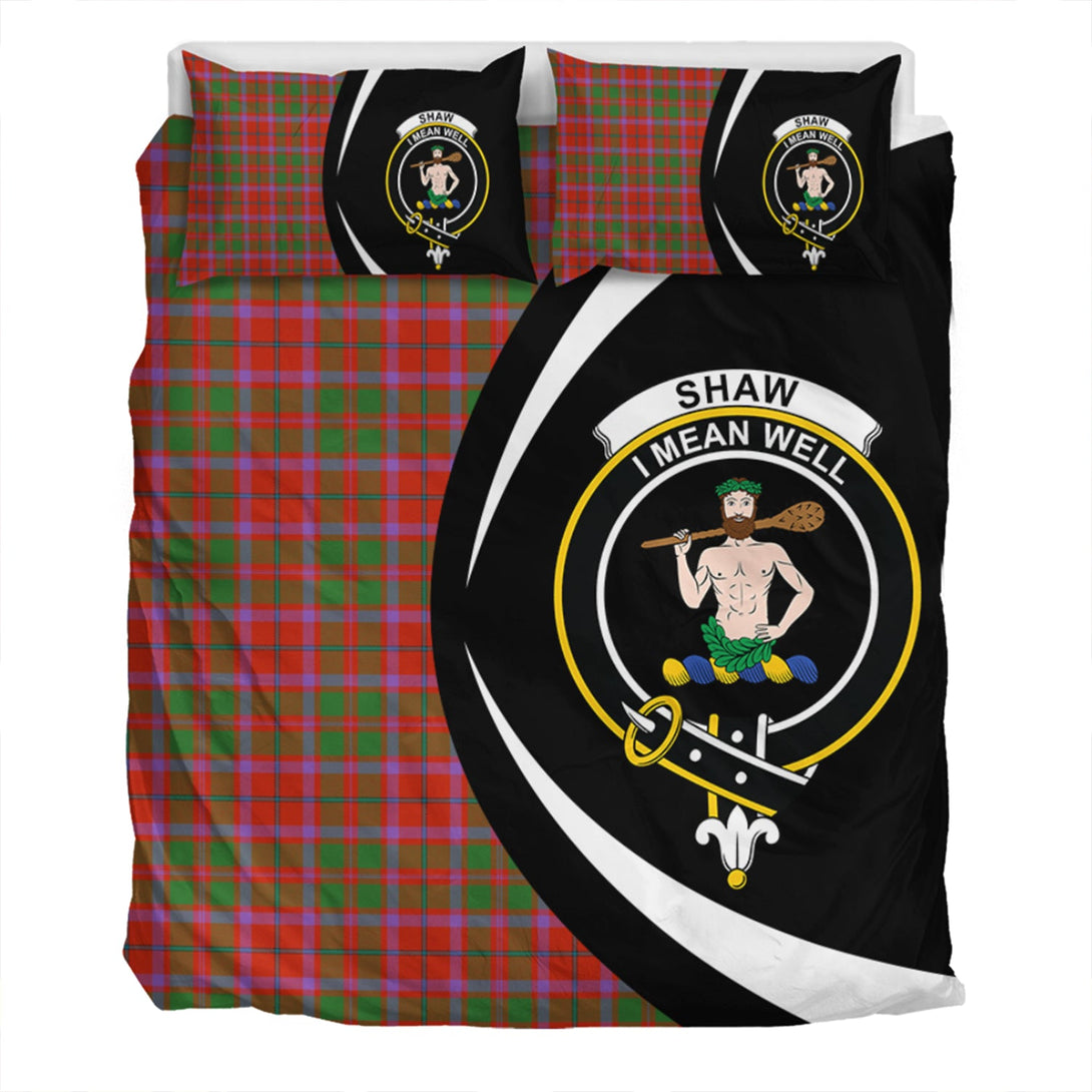 Shaw of Tordarroch Ancient Clan Badge Tartan Bedding Set Circle Style