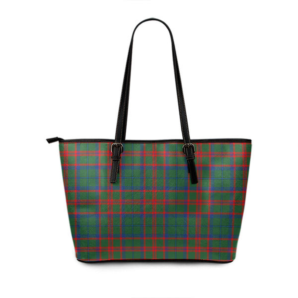 Shaw of Tordarroch Hunting Modern Tartan Leather Tote Bag