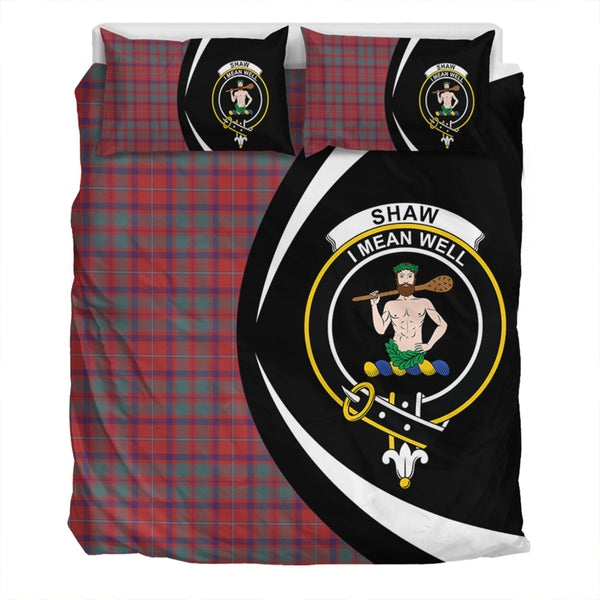 Shaw of Tordarroch Weathered Clan Badge Tartan Bedding Set Circle Style