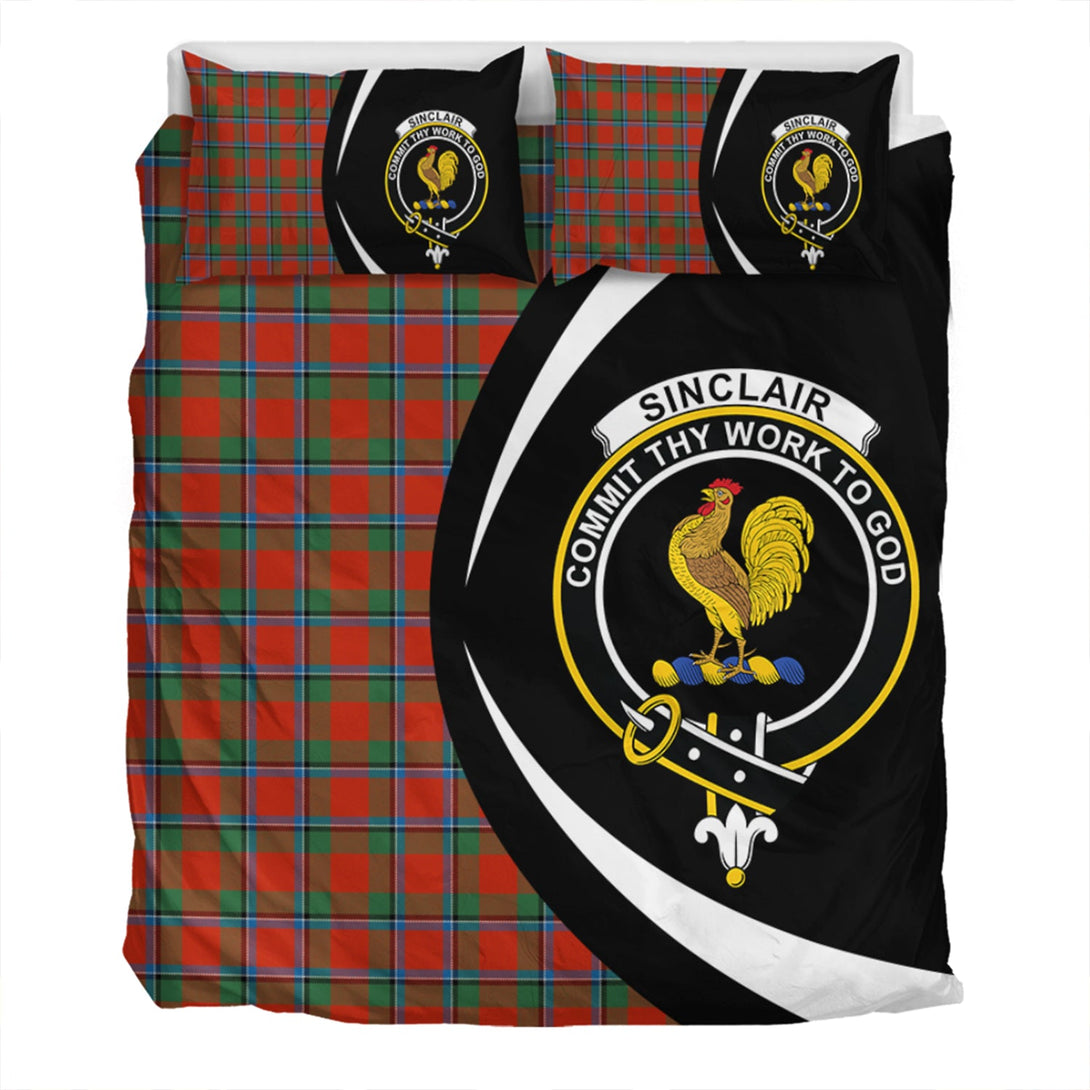 Sinclair Ancient Clan Badge Tartan Bedding Set Circle Style