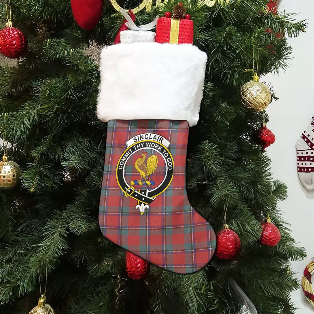 Sinclair Weathered Clan Badge Tartan Christmas Stocking