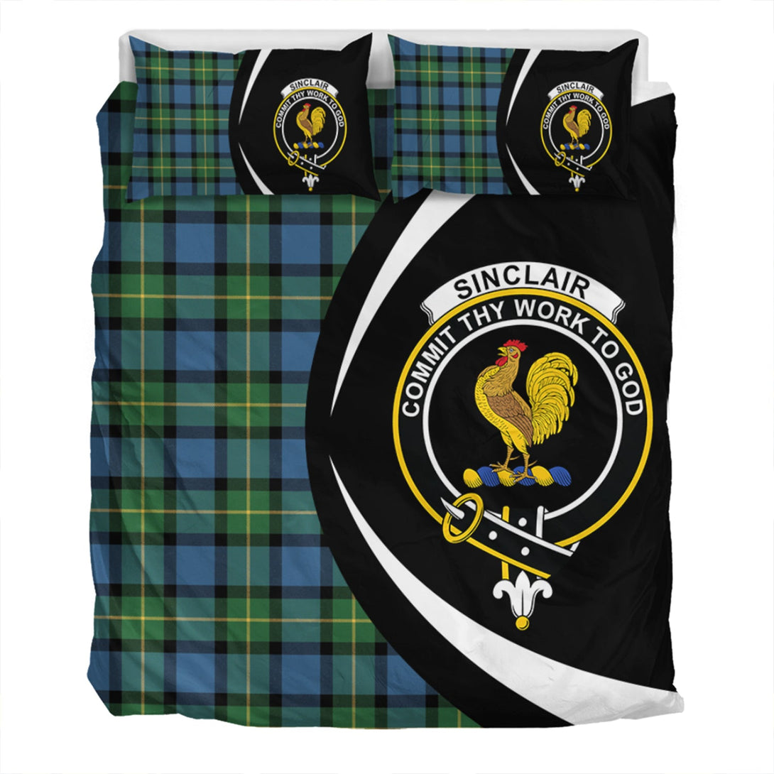 Sinclair of Ulster Ancient Clan Badge Tartan Bedding Set Circle Style