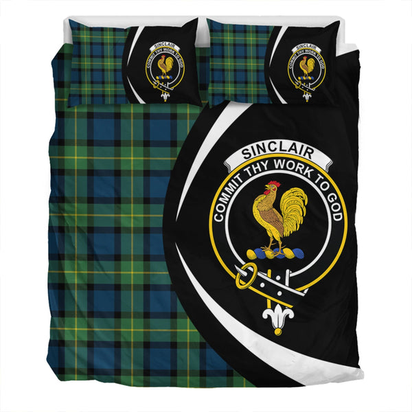 Sinclair of Ulster Modern Clan Badge Tartan Bedding Set Circle Style