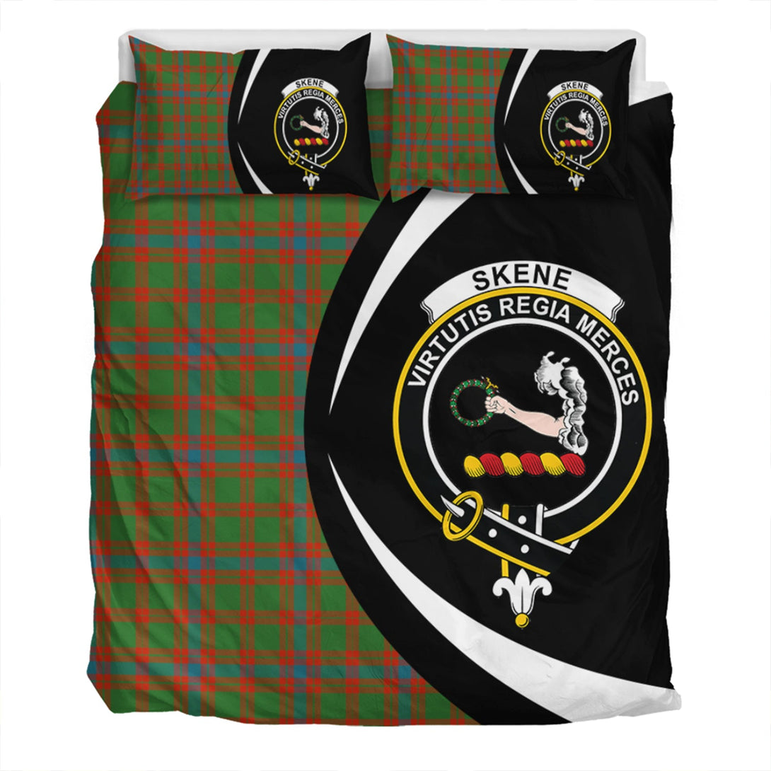 Skene Ancient Clan Badge Tartan Bedding Set Circle Style