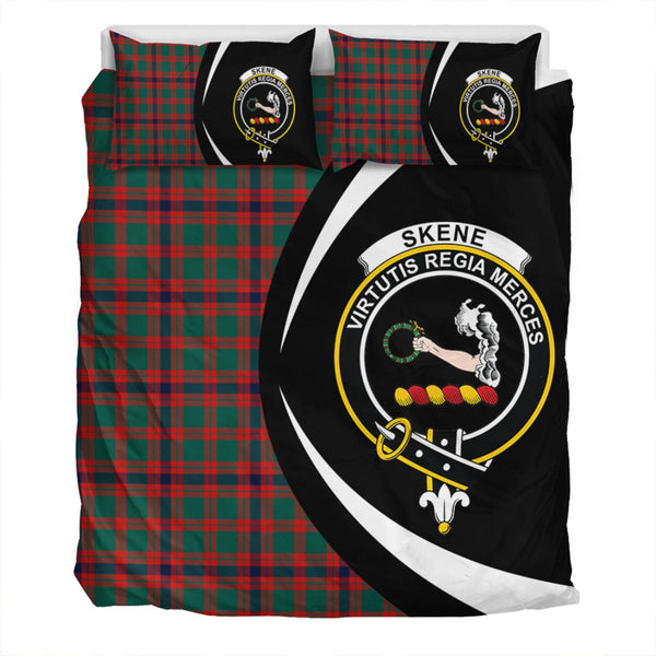 Skene Modern Clan Badge Tartan Bedding Set Circle Style