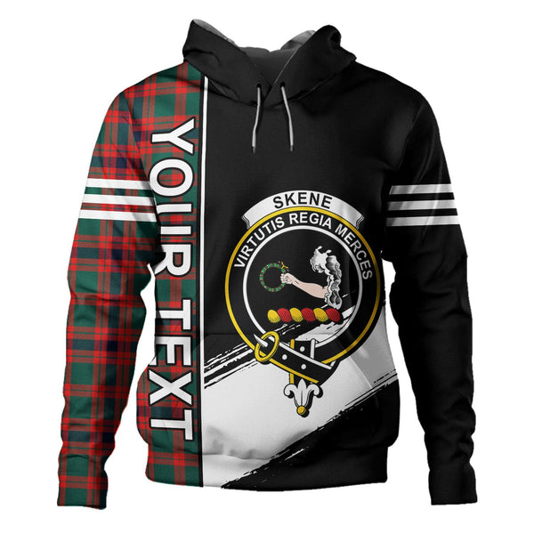 Skene Modern Clan Badge Tartan Hoodie Quarter Style Personalized