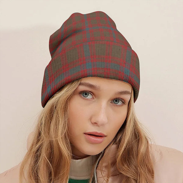 Skene Weathered Clan Badge Tartan Knitted Beanie