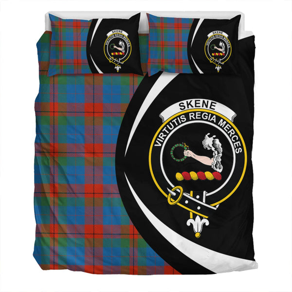 Skene of Cromar Ancient Clan Badge Tartan Bedding Set Circle Style