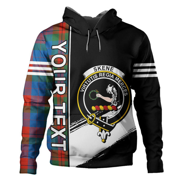 Skene of Cromar Ancient Clan Badge Tartan Hoodie Quarter Style Personalized