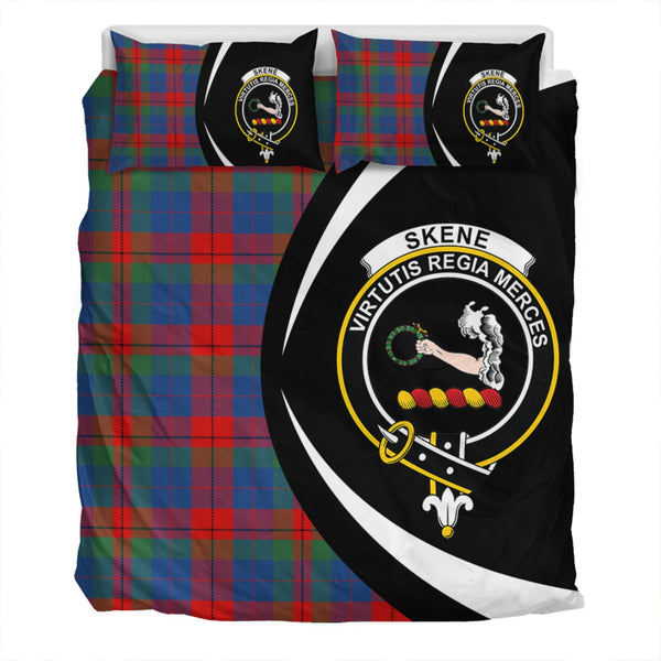 Skene of Cromar Modern Clan Badge Tartan Bedding Set Circle Style