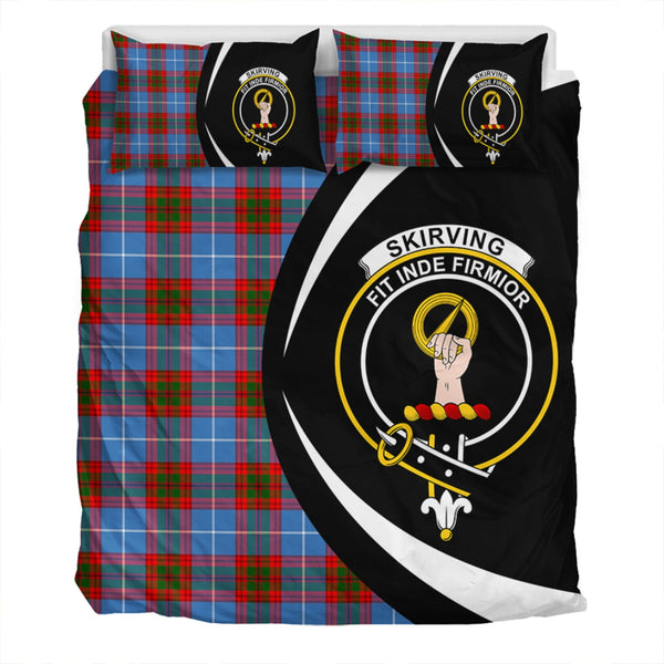 Skirving Clan Badge Tartan Bedding Set Circle Style