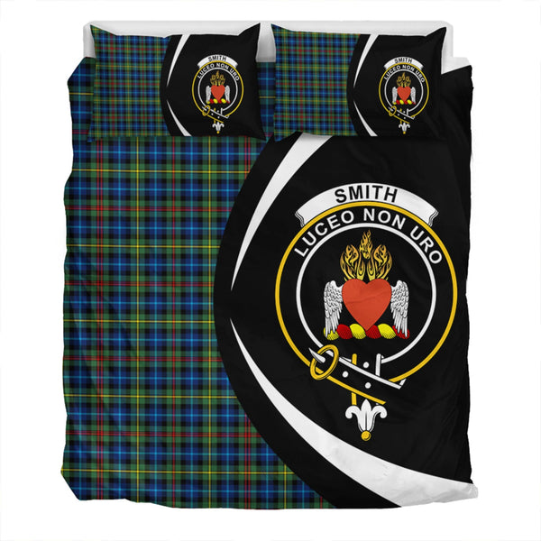 Smith (MacGowan Hunting) Modern Clan Badge Tartan Bedding Set Circle Style