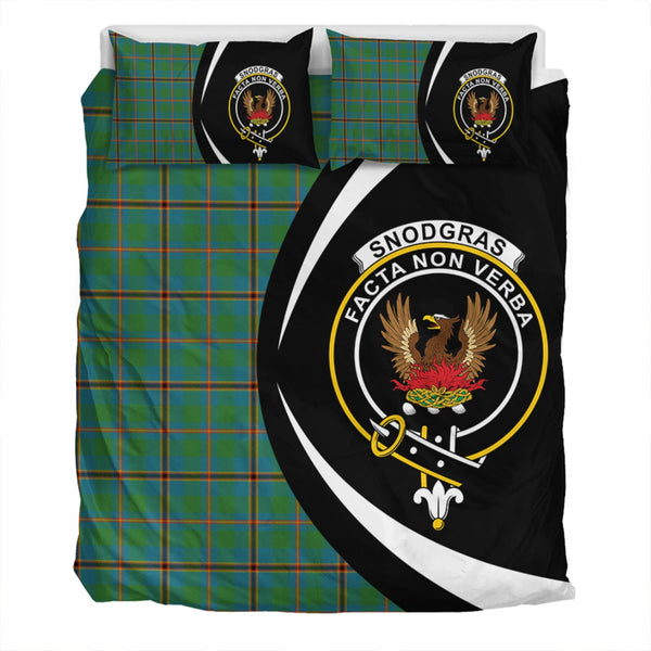 Snodgrass Ancient Clan Badge Tartan Bedding Set Circle Style