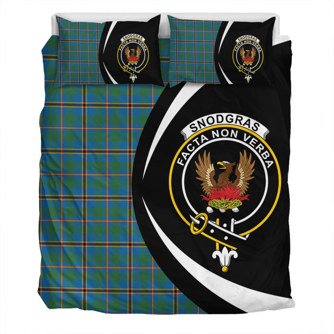 Snodgrass Modern Clan Badge Tartan Bedding Set Circle Style