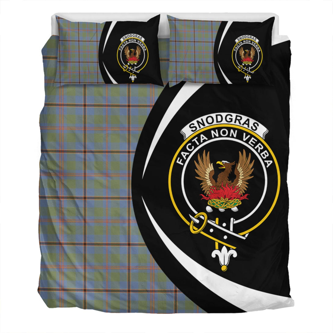 Snodgrass Weathered Clan Badge Tartan Bedding Set Circle Style