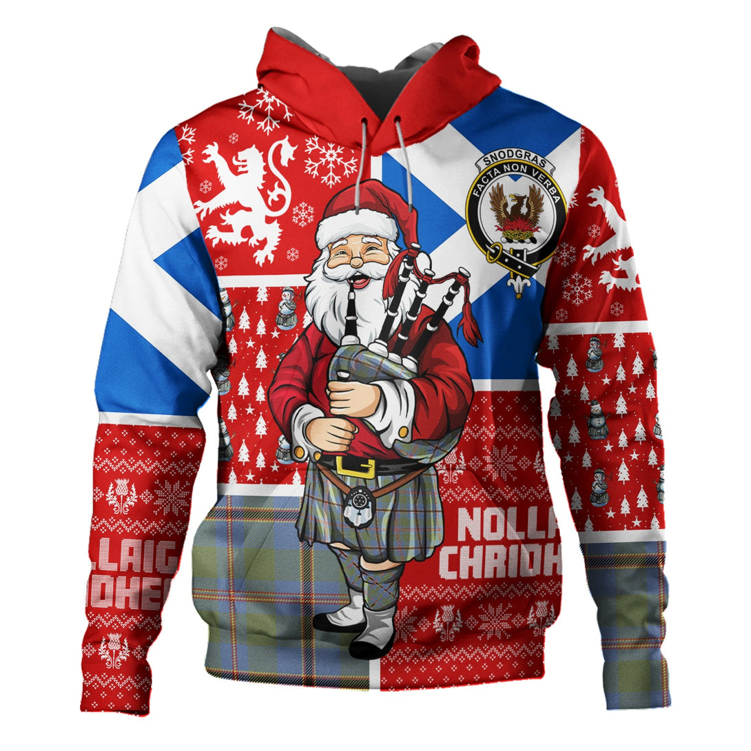 Snodgrass Weathered Clan Badge Tartan Hoodie Scotland Christmas Santa