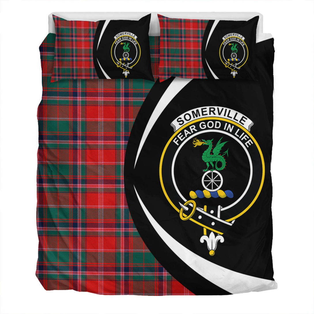 Somerville Modern Clan Badge Tartan Bedding Set Circle Style