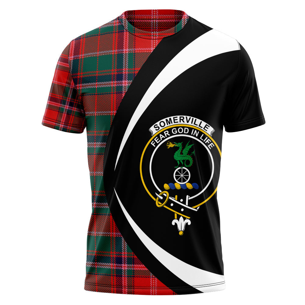 Somerville Modern Clan Badge Tartan T-Shirt Circle Style Personalized