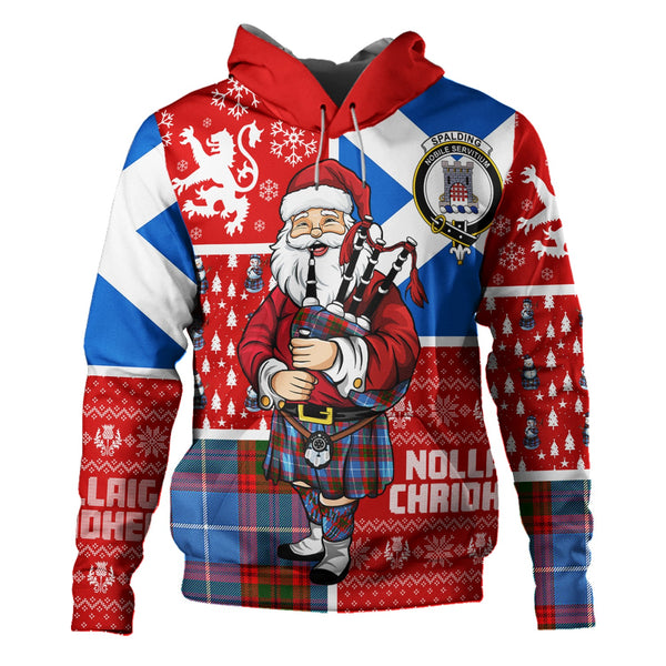 Spalding Clan Badge Tartan Hoodie Scotland Christmas Santa