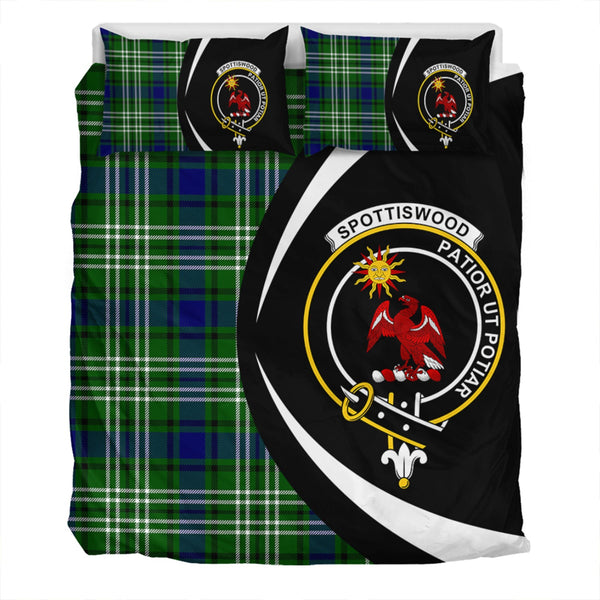 Spottiswood Clan Badge Tartan Bedding Set Circle Style