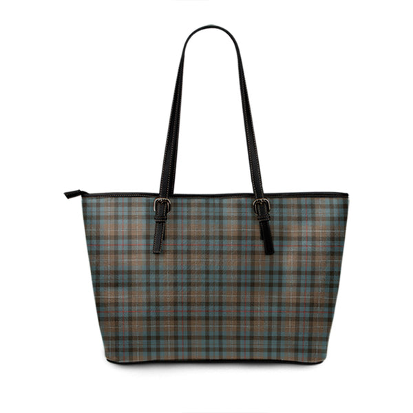 Stevenson Hunting Weathered Tartan Leather Tote Bag