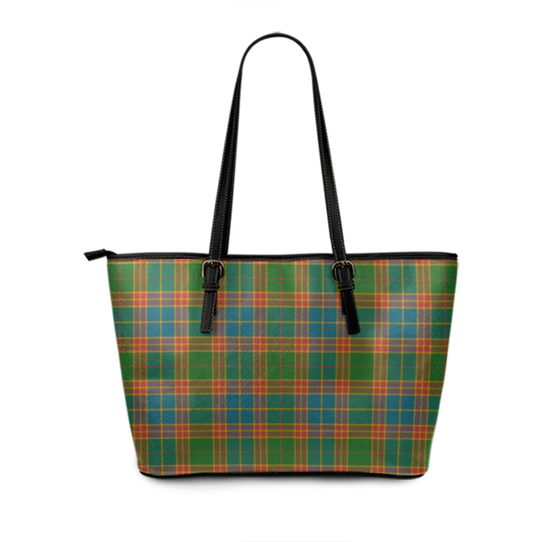 Stevenson Old Ancient Tartan Leather Tote Bag