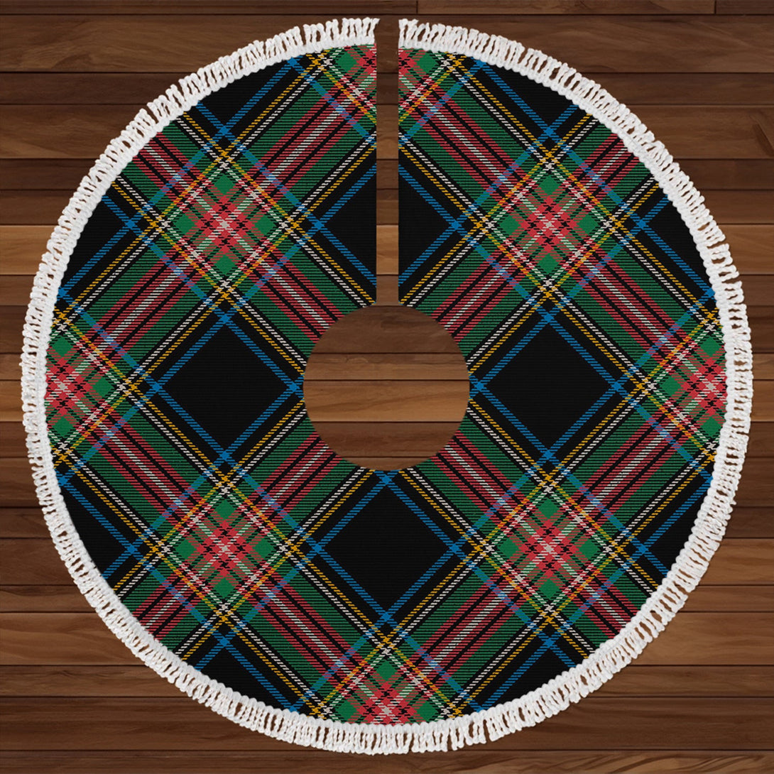 Stewart Black Ancient Tartan Christmas Tree Skirt