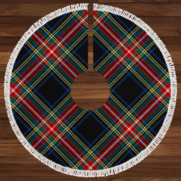 Stewart Black Modern Clan Badge Tartan Christmas Tree Skirt