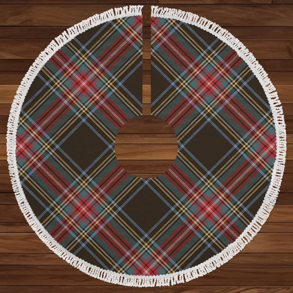 Stewart Black Weathered Clan Badge Tartan Christmas Tree Skirt