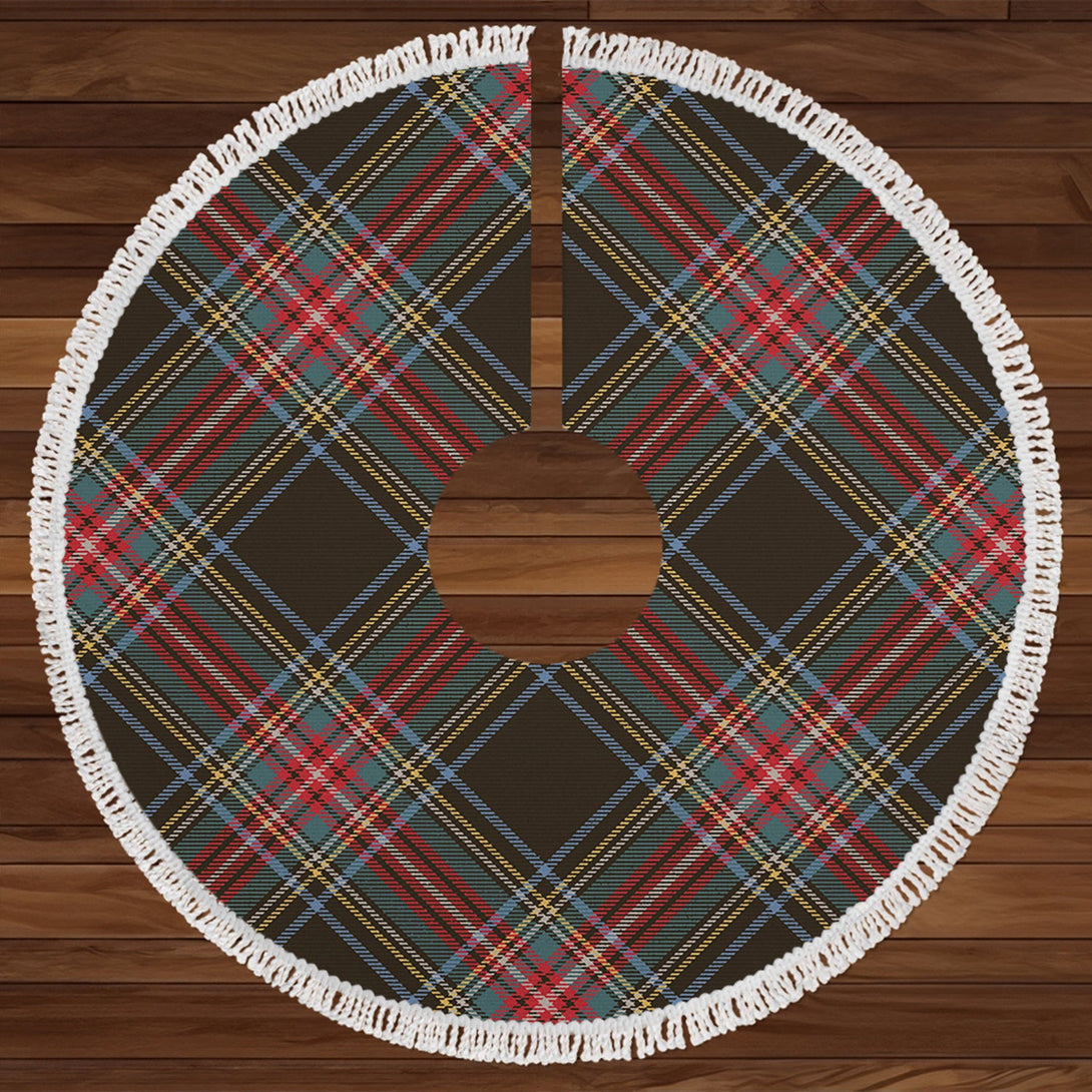 Stewart Black Weathered Tartan Christmas Tree Skirt