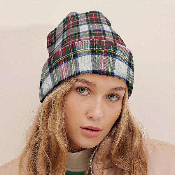 Stewart Dress Modern Clan Badge Tartan Knitted Beanie