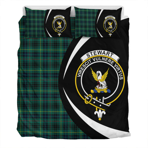 Stewart Hunting Modern Clan Badge Tartan Bedding Set Circle Style