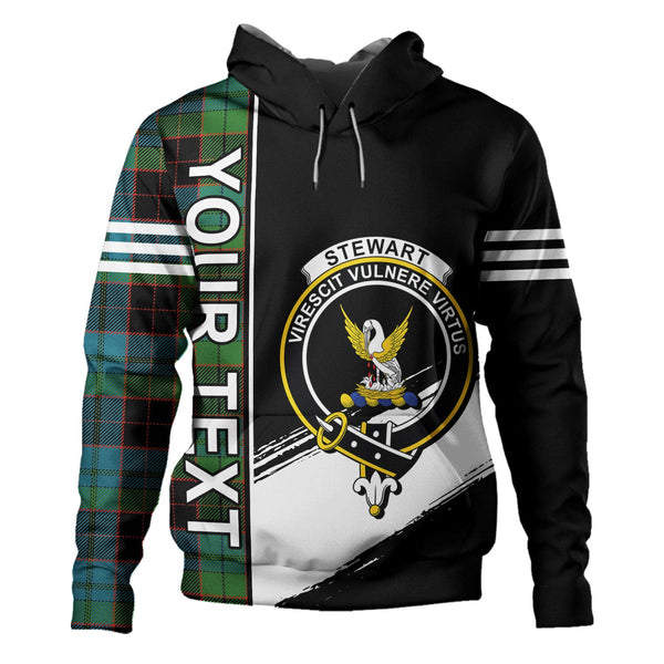 Stewart Old Ancient Clan Badge Tartan Hoodie Quarter Style Personalized