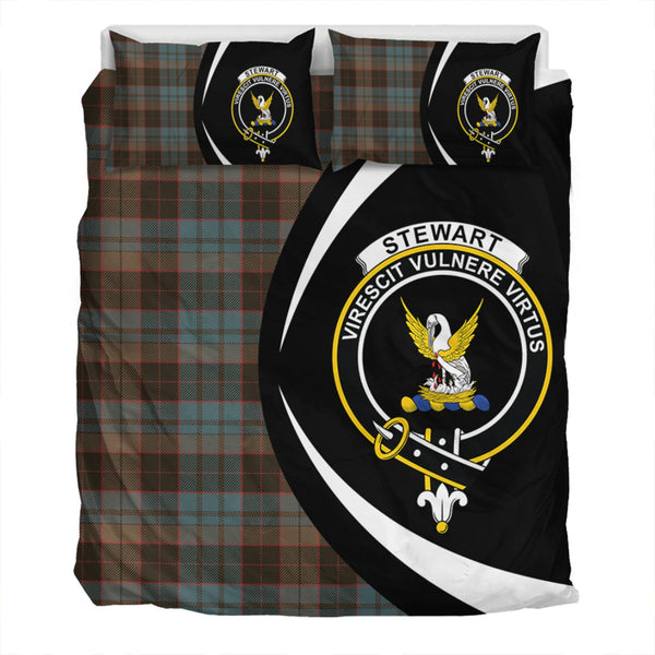 Stewart Old Weathered Clan Badge Tartan Bedding Set Circle Style