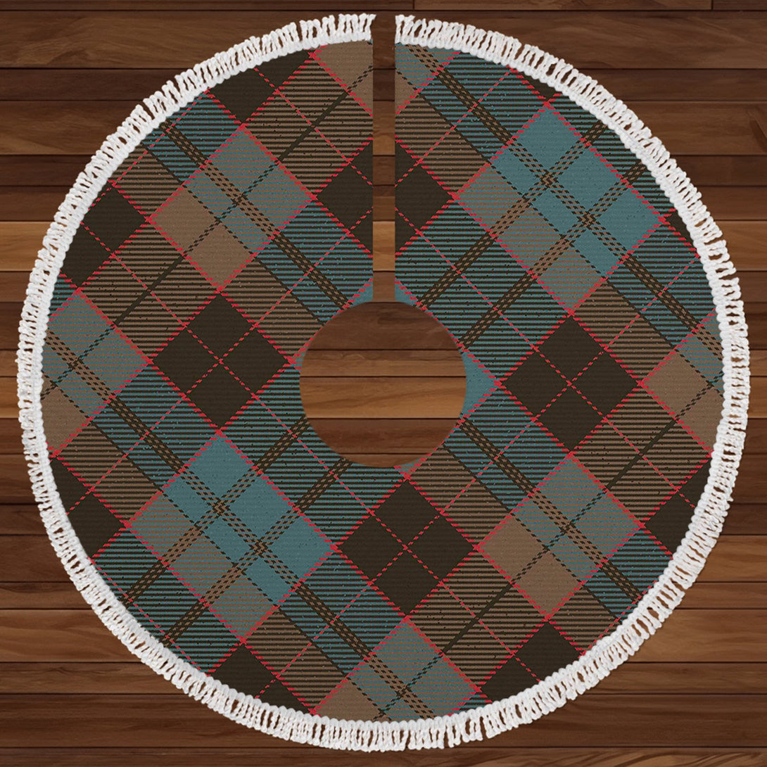 Stewart Old Weathered Clan Badge Tartan Christmas Tree Skirt