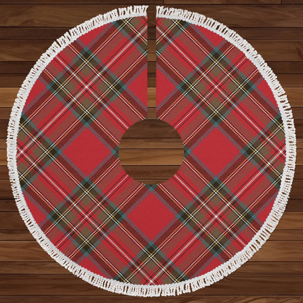 Stewart Royal (Royal Stewart) Weathered Clan Badge Tartan Christmas Tree Skirt