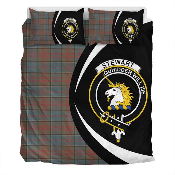 Stewart of Appin Hunting Weathered Clan Badge Tartan Bedding Set Circle Style