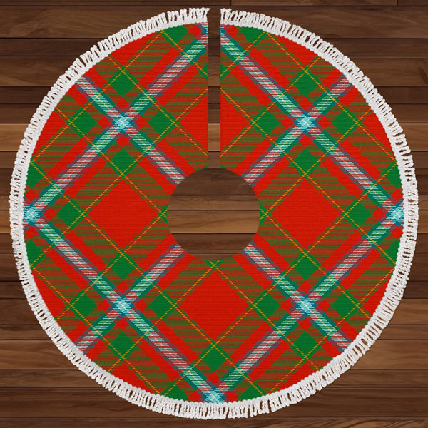 Stewart of Fingask Ancient Clan Badge Tartan Christmas Tree Skirt