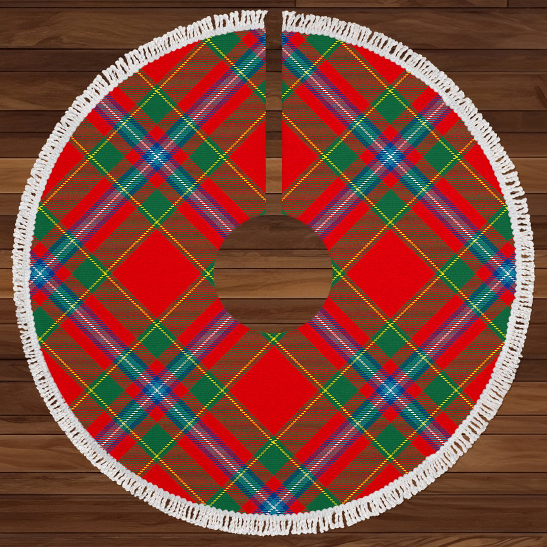 Stewart of Fingask Modern Clan Badge Tartan Christmas Tree Skirt