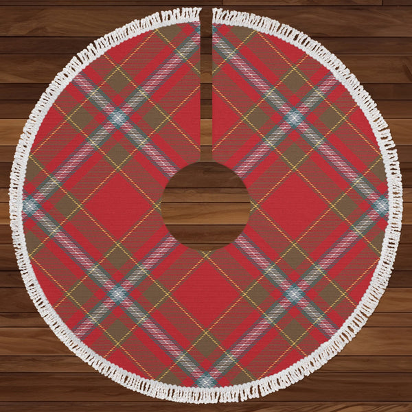 Stewart of Fingask Weathered Clan Badge Tartan Christmas Tree Skirt