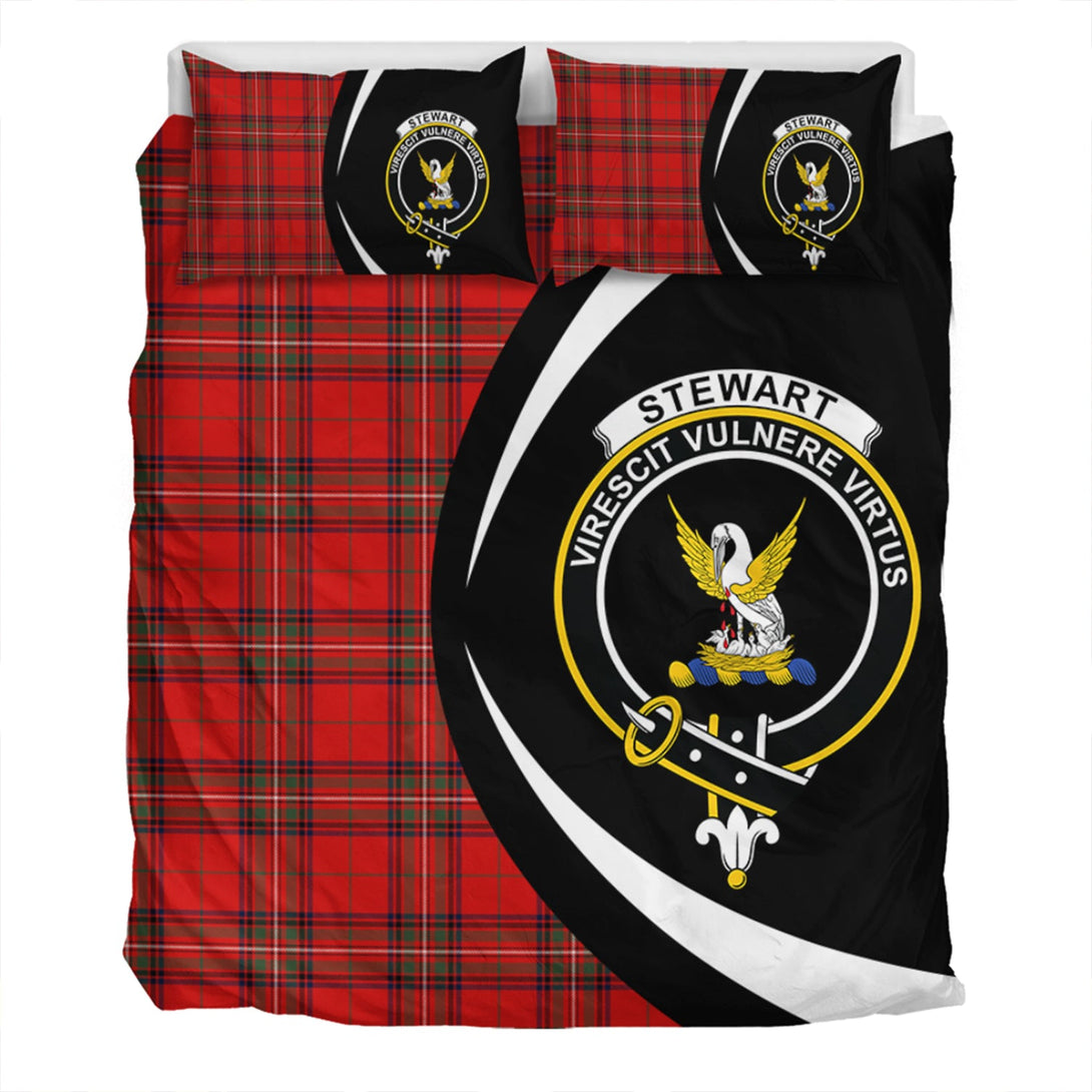 Stewart of Rothesay Modern Clan Badge Tartan Bedding Set Circle Style