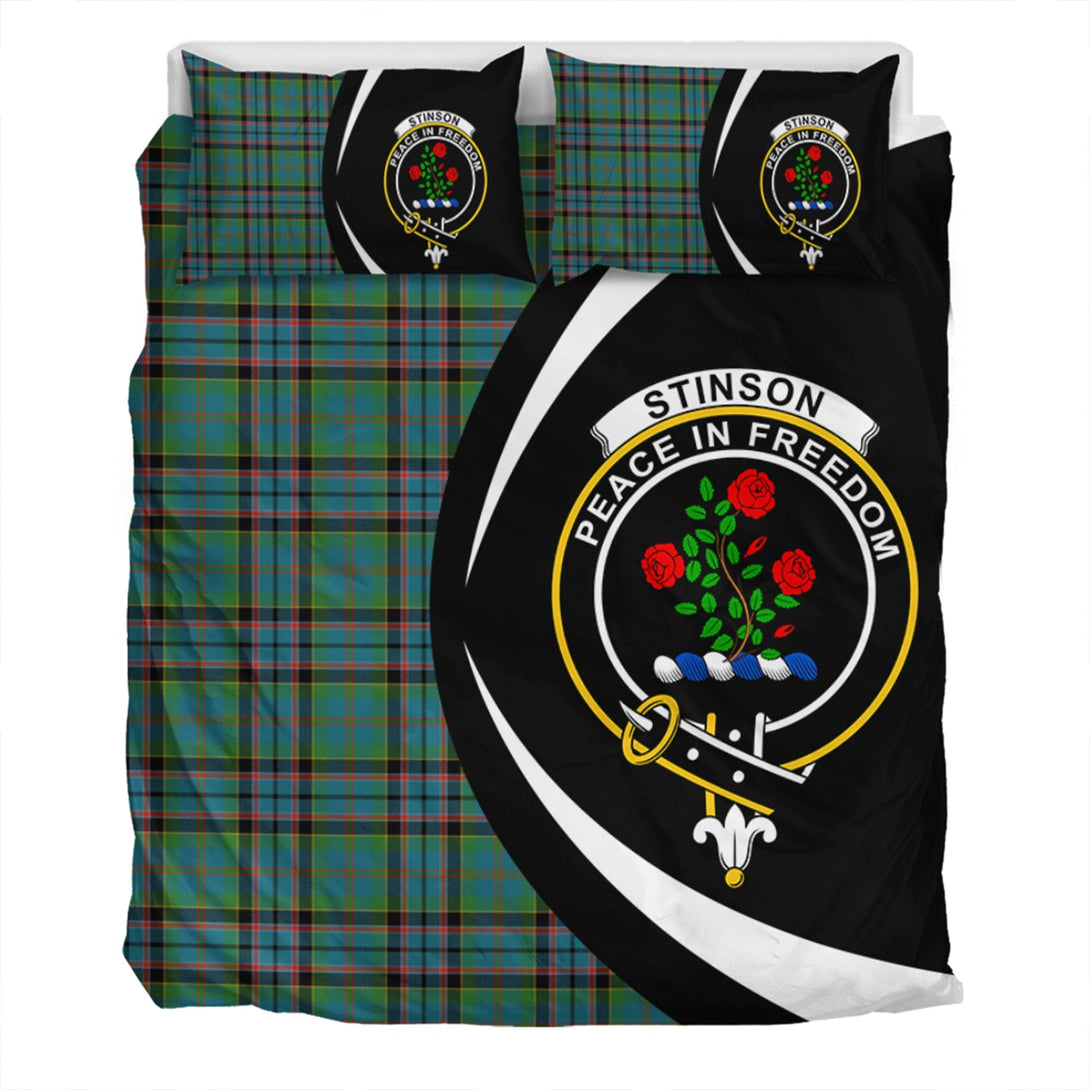 Stinson (Stephenson Stevenson) Ancient Clan Badge Tartan Bedding Set Circle Style