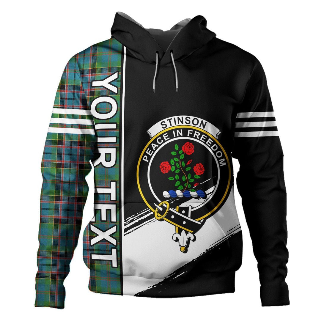 Stinson (Stephenson Stevenson) Ancient Clan Badge Tartan Hoodie Quarter Style Personalized