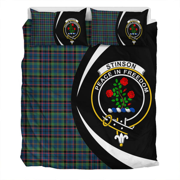 Stinson (Stephenson Stevenson) Modern Clan Badge Tartan Bedding Set Circle Style