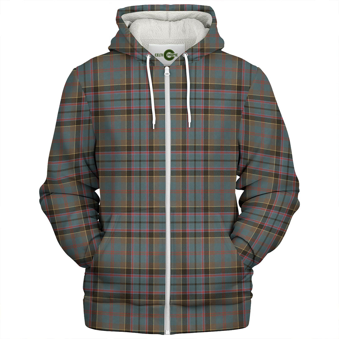 Stinson (Stephenson Stevenson) Weathered Clan Badge Tartan Sherpa Hoodie