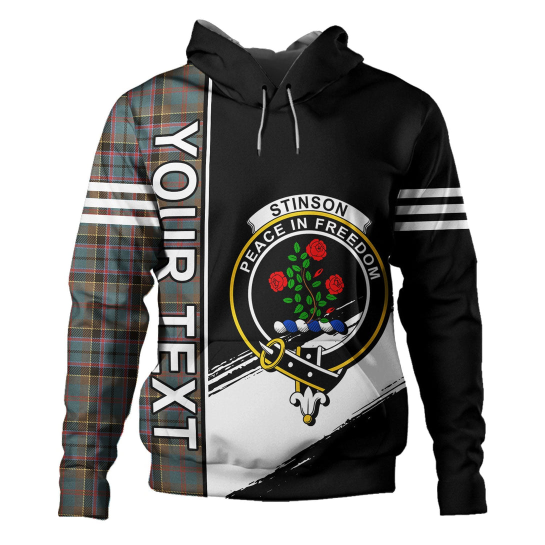 Stinson (Stephenson Stevenson) Weathered Clan Badge Tartan Hoodie Quarter Style Personalized