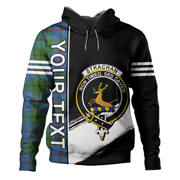 Strachan Ancient Clan Badge Tartan Hoodie Quarter Style Personalized