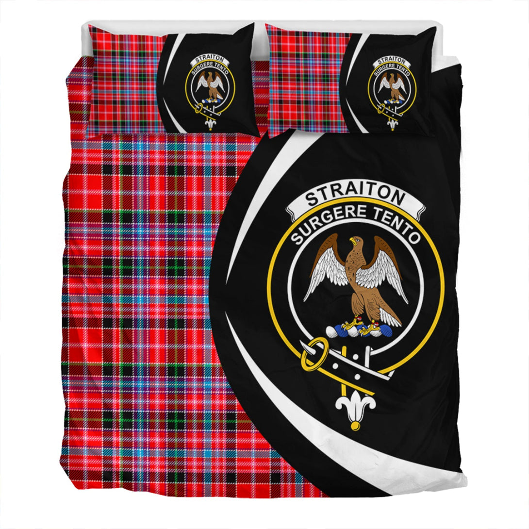 Straiton Clan Badge Tartan Bedding Set Circle Style