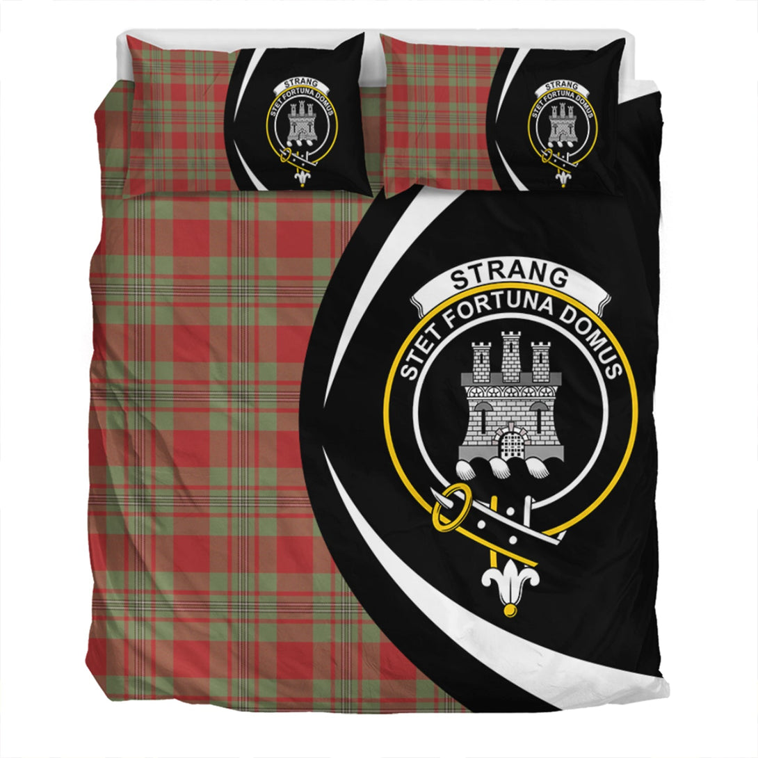 Strang Weathered Clan Badge Tartan Bedding Set Circle Style